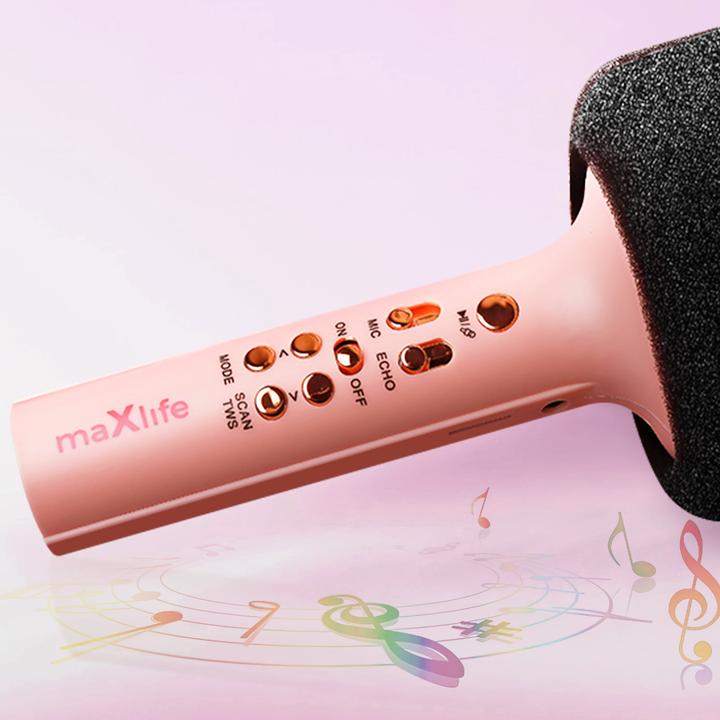 Actual product image Maxlife Bluetooth microphone with speaker MXBM-600 pink