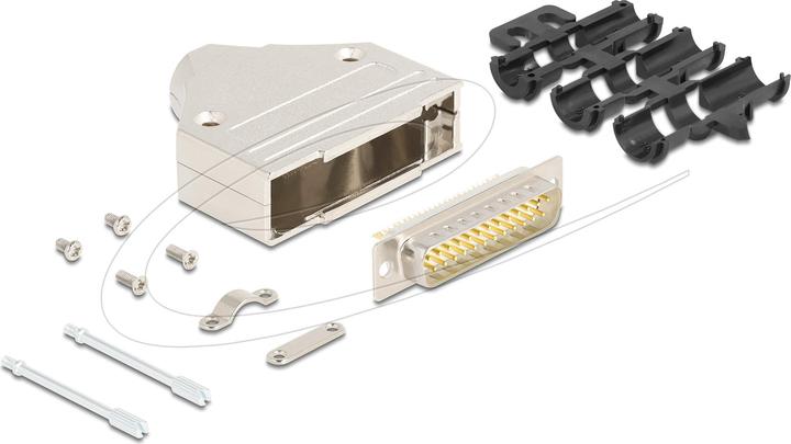 Immagine prodotto Delock Alloggiamento del connettore Sub-D a 25 pin in metallo con spina inclusa (0.05 m)