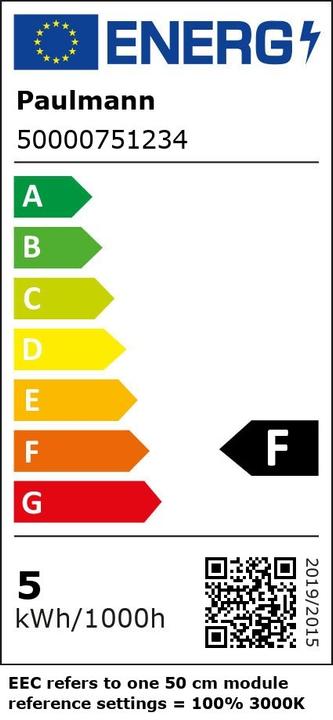 Label énergétique Paulmann Pro Strip Silver P75 (RGBW, 500 cm, Intérieur)
