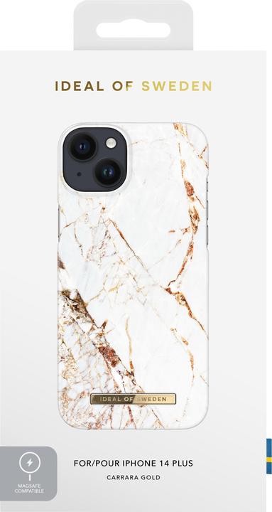 Actual product image iDeal Of Sweden Designer cover with MAGSAFE Carrara Gold (Apple iPhone 14 Plus)