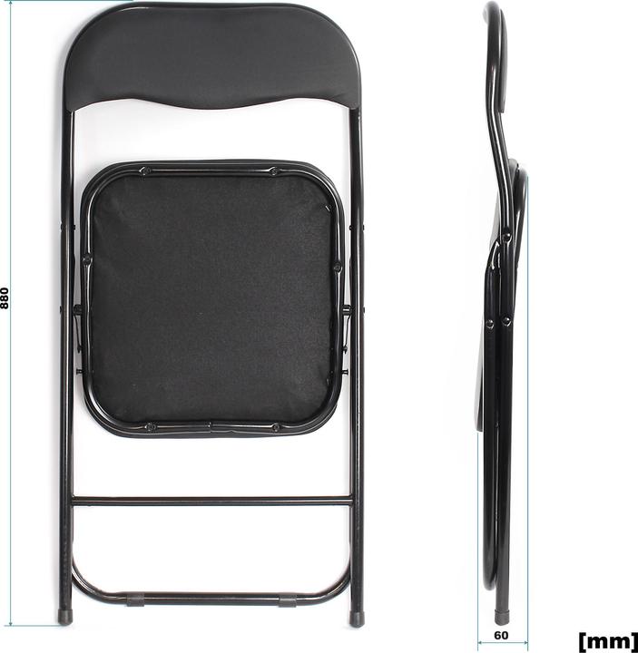 Produktbild Wiltec 4er Set Klappstuhl 46x50x81cm Schwarz klappbar Gartenstuhl 200kg Stahl