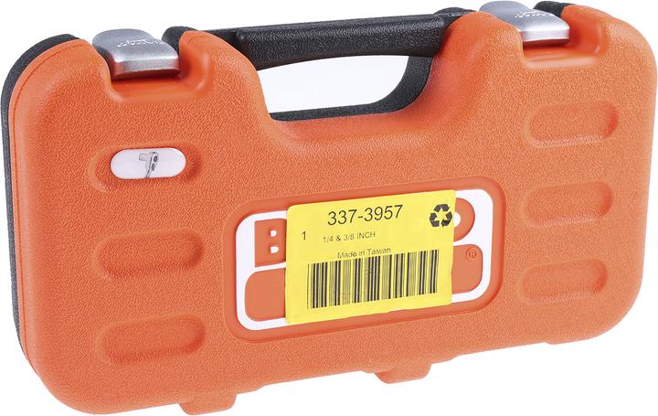 Image du produit Bahco 1/4"- und 3/8"-Steckschlüssel-Satz, metrisch, Sechskant, inklusive Umschaltknarre - 34-teilig (3/8")