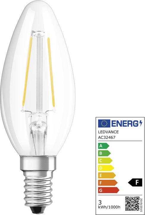 Actual product image Osram Led Retrofit Classic B (E14, 2.50 W, 250 lm, 2 x, F)