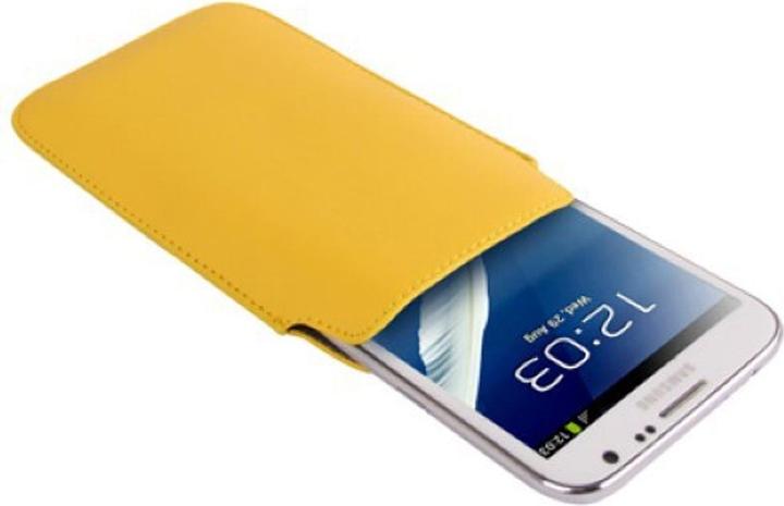Produktbild König Design Handyhülle Tasche Slide Hülle Gelb (Samsung Galaxy Note)