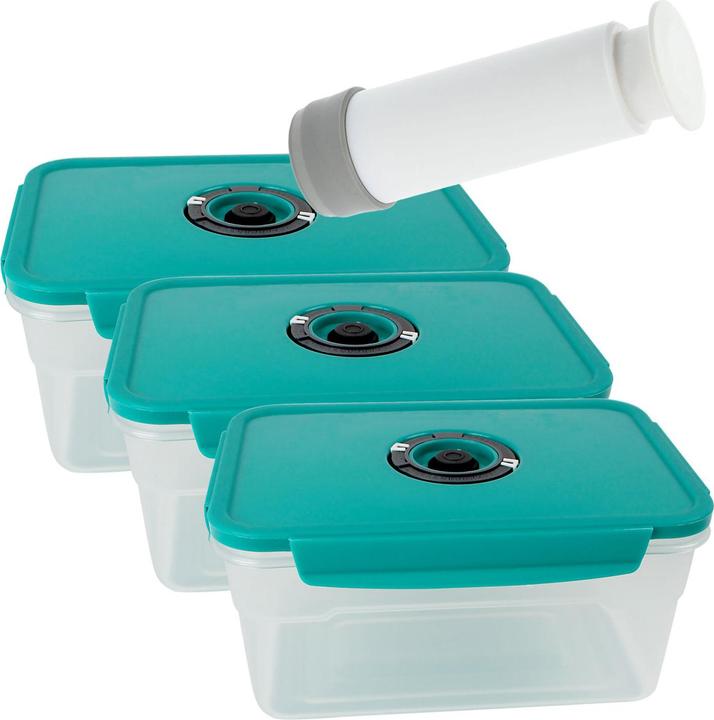 Produktbild Excellent Houseware 3er-Set Vakuum Vorratsdose mit Klickverschluss, inkl. Vakuumpumpe, 1200 ml (1.20 l)