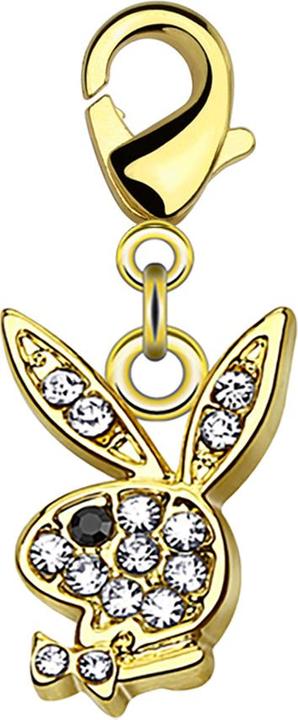 Produktbild Star Piercing Anhänger 14k vergoldet Playboy Bunny Kristall silber (Messing)