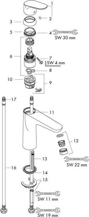 Actual product image hansgrohe Focus single-lever basin mixer 100 without pop-up waste