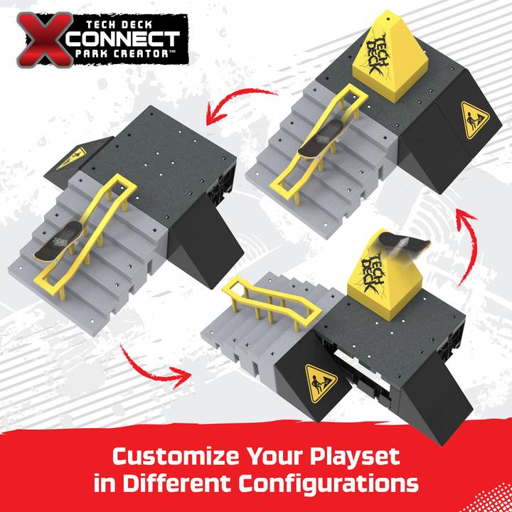 Produktbild Spin Master Tech Deck, Pyramid Shredder, X-Connect Park Creator, anpassbares und aufbaubares Rampenset mit Finge