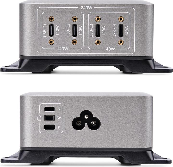 Actual product image StarTech .com 424DEU-USB-C-CHARGER, Drinnen, AC, 28 V, 1,8 m, Grau (240 W)