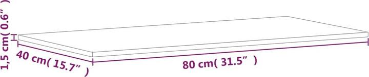 Image du produit VidaXL Tischplatte 80x40x1,5 cm Rechteckig Massivholz (80 x 40 x 1,5 cm)