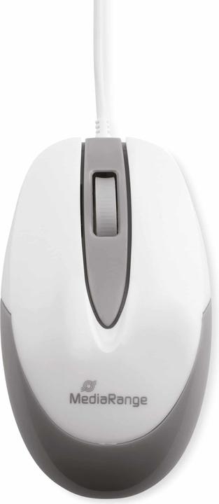 Immagine prodotto MediaRange MOUSE OTTICO CON CAVO MROS214 3 pulsanti bianco/grigio chiaro (Cablato)