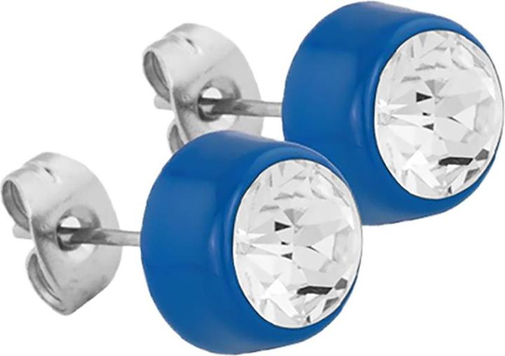 Produktbild Star Piercing Ohrstecker blau mit Swarovski Kristall silber (ohne Messing, Chirurgenstahl 316L)