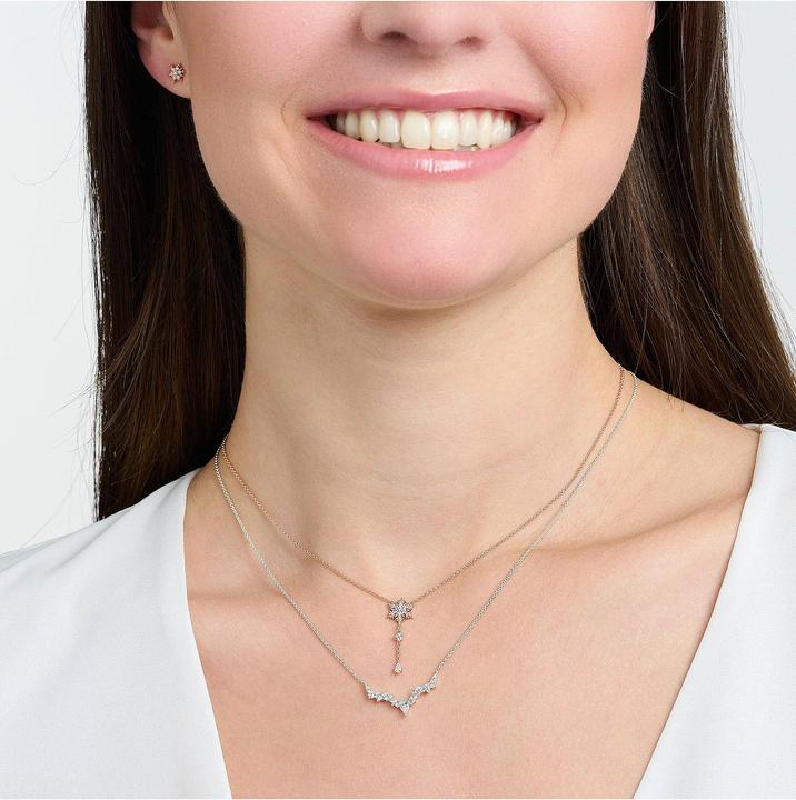 Immagine prodotto Thomas Sabo Collana Fiocco di Neve con Pietre Bianche Oro Rosa (Argento 925, 40 - 45 cm)