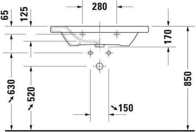 Immagine prodotto Duravit Lavabo DuraStyle 80 cm bianco 2320800000 (480 mm, 800 mm)