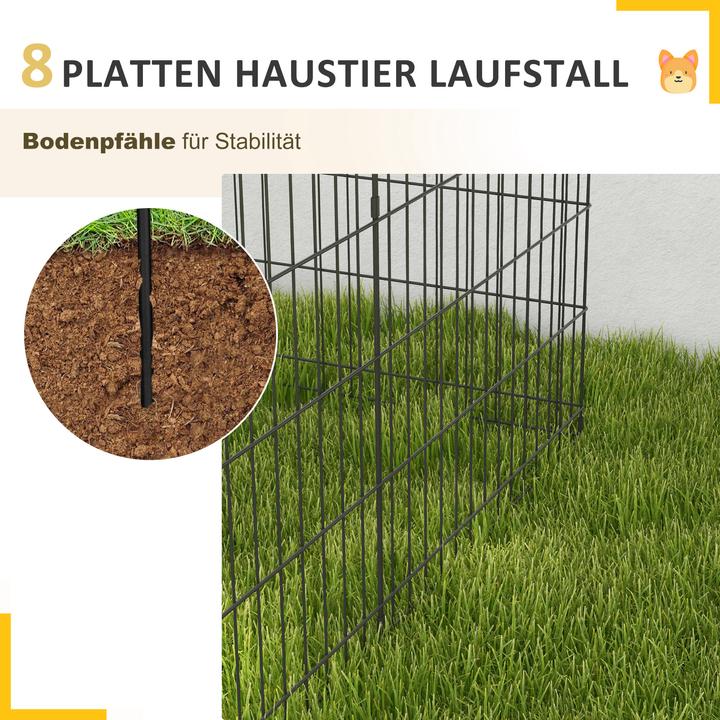 Immagine prodotto PawHut Welpenauslauf Metall Schwarz