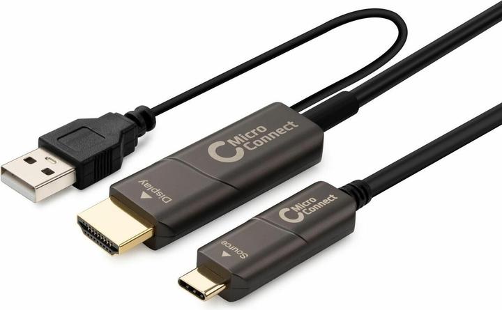 Image du produit MicroConnect USB3.1CHDMI10OP Adaptateur de câble vidéo 10 m USB type-C HDMI noir (10 m, HDMI)