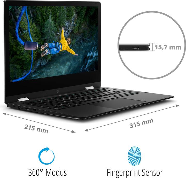 Produktbild Medion Akoya E3223 Convertible 13.3" Full HD TOUCH, Intel Pentium N5030, 8GB RAM, 256 GB SSD, Windows 11... (13.30", Intel Pentium N5030, 8 GB, 256 GB, DE)