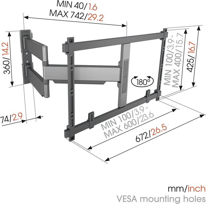 Actual product image Vogels TVM 5845 (Wall, 100", 55 kg)