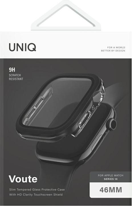 Actual product image Uniq Case Voute for Apple Watch Series 10 46mm tempered glass black