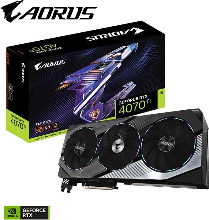 Actual product image Gigabyte AORUS GeForce RTX 4070 Ti ELITE (12 GB)
