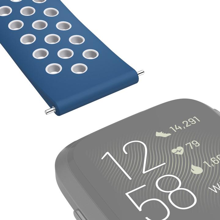 Produktbild Hama 00086227 Smartwatch-Zubehör Band Blau (Silikon, Rostfreier Stahl, Versa 2, Versa Lite, Versa)