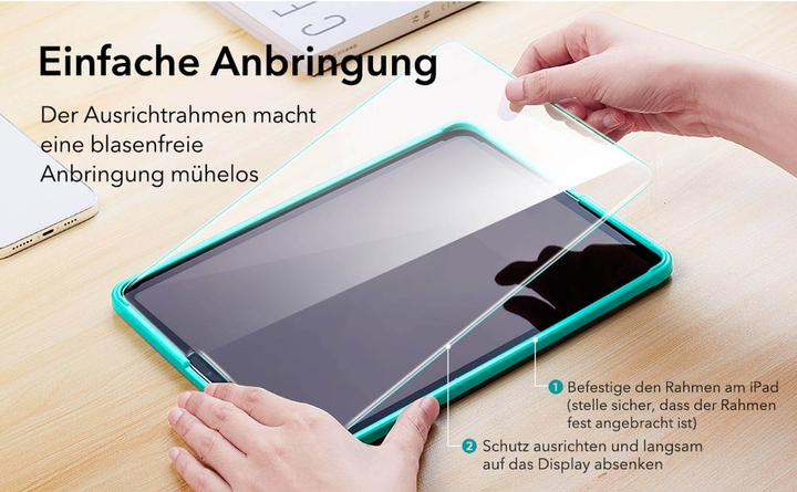 Actual product image ESR Tempered glass display protection (1 Piece, iPad Pro 12.9 2020 (4. Gen), iPad Pro 12.9 2022 (6th Gen), iPad Pro 12.9 2021 (5th Gen), iPad Pro 12.9 2018 (3. Gen))