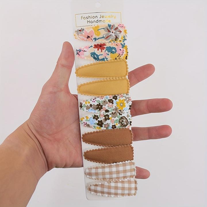 Produktbild Activity Board 20pcs/2 Sets Kombination, Blumendruck Baumwolle Legierung Haar Schleife Snap Clips Set, Stoff (20 Stk.)