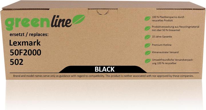 Actual product image Inkadoo Toner greenline ersetzt Lexmark 50F2000 / 502 Toner