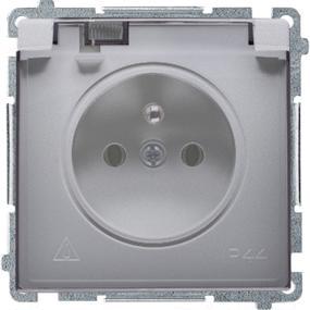 Image du produit Kontakt Simon Lizdas pojedyncze Simon Basic hermetyczne IP44 klapka inox (BMGZ1B.01/21a) (0.05 m)