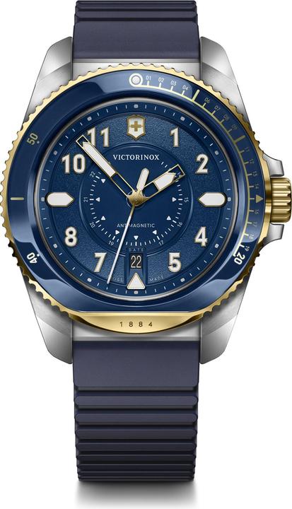 Produktbild Victorinox Journey 1884 Quartz Three hands Steel & Mineral, Taucheruhr, 43 mm, Ziffernblatt Blau, Kautschuk Arm (Taucheruhr, 43 mm)