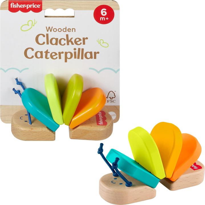Actual product image Fisher-Price Wooden Clacker Caterpillar