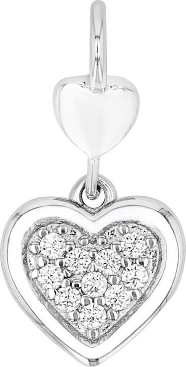 Amor Anhänger für Damen, 925 Sterling Silber, Zirkonia synth. | Herz (Silber 925)