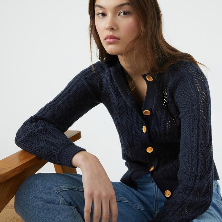 Produktbild La Redoute Collections Cardigan aus Pointelle-Strick (L)