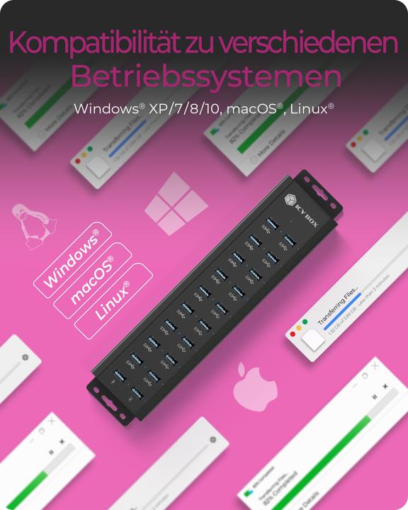 Immagine prodotto Icy Box IB-HUB1720-U3 (USB-B, 20 Porti)
