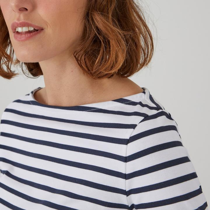 La Redoute Collections Camicia a maniche lunghe con scollo a barca e motivo a righe