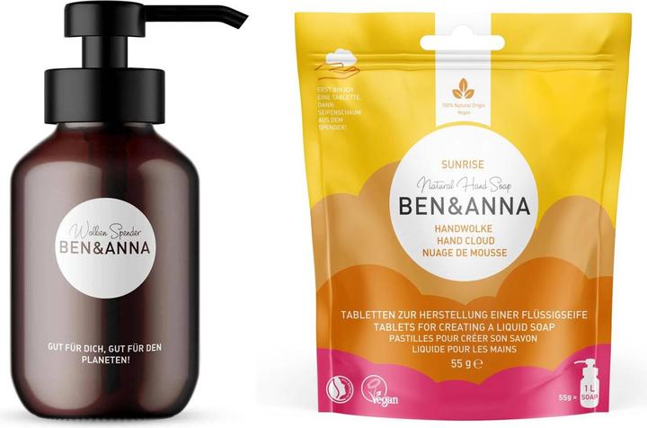 Produktbild Ben & Anna Set Handwolke Sunrise (Flüssigseife, 55 ml)