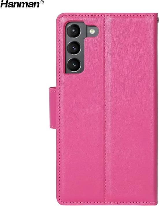 Actual product image Hanman Samsung Galaxy S21 Plus - Mill flip case with 3 card slots, pink (Samsung Galaxy S21+)