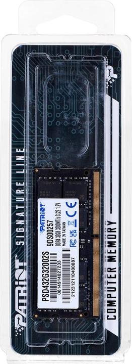 Produktbild Patriot Signature PSD432G32002S Speichermodul GB DDR4 (1 x 32GB, 3200 MHz, DDR4-RAM, SO-DIMM)