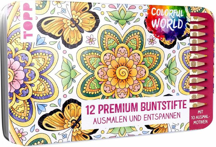 Actual product image Topp Colorful World design box with 12 coloured pencils (Multinational, 12 x)