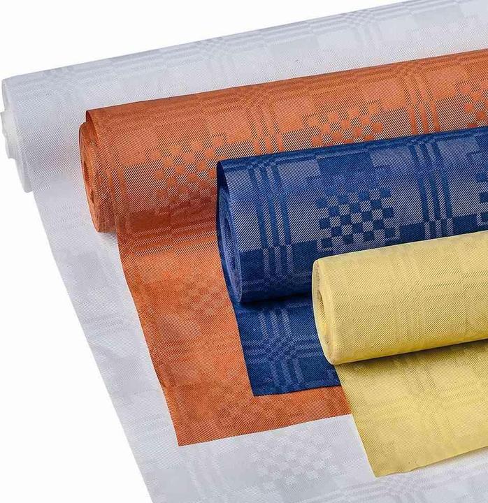 Actual product image Quickpack Paper tablecloth "Goldica Swing Party" 8 x 1 m blue on a roll