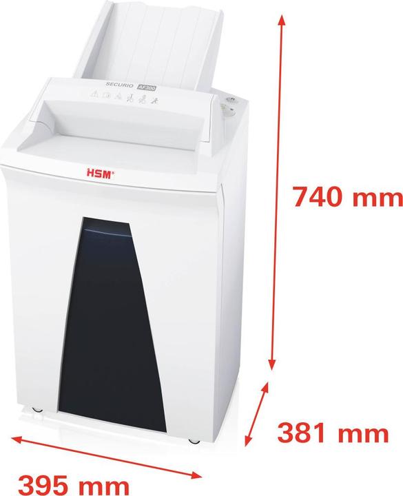 Produktbild HSM Autofeed Aktenvernichter SECURIO AF300 Sicherheitsstufe P-5, 10 Blatt, dauerhafter Betrieb (Partikelschnitt)