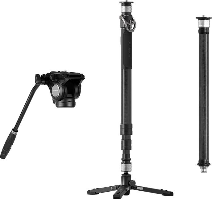 Actual product image Yc onion PINETA Carbon Fibre Monopod with Carbon Fibre extension tube,fluid head*