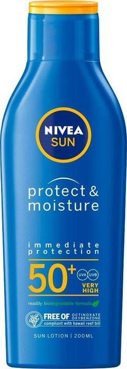 Actual product image NIVEA Sun Protect & Moisture Moisturising Sun L (Sun lotion, SPF 50, 200 ml)