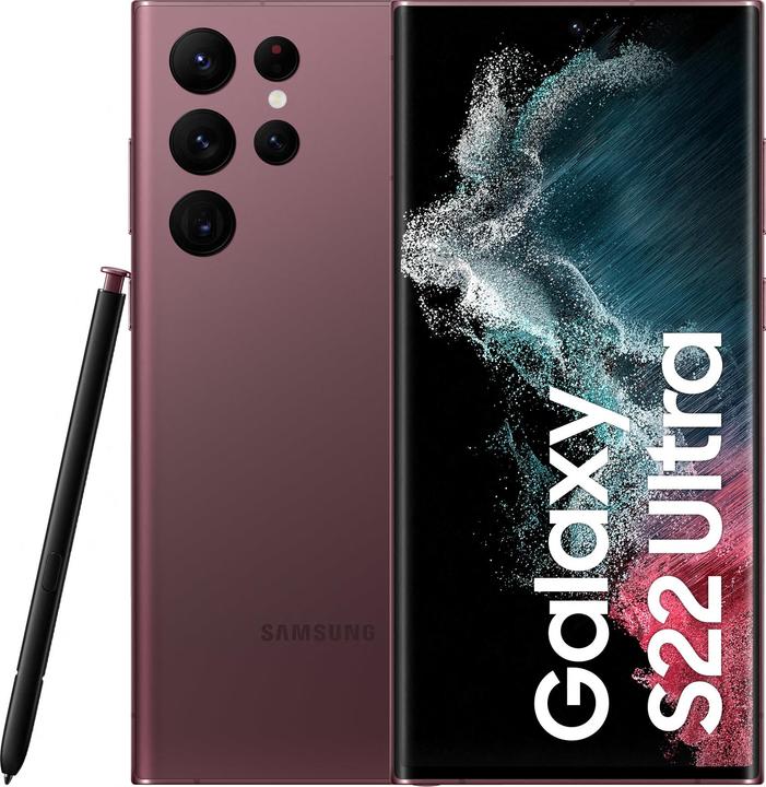 Actual product image Samsung Galaxy S22 Ultra (512 GB, Burgundy, 6.80", Dual SIM, 108 Mpx, 5G)