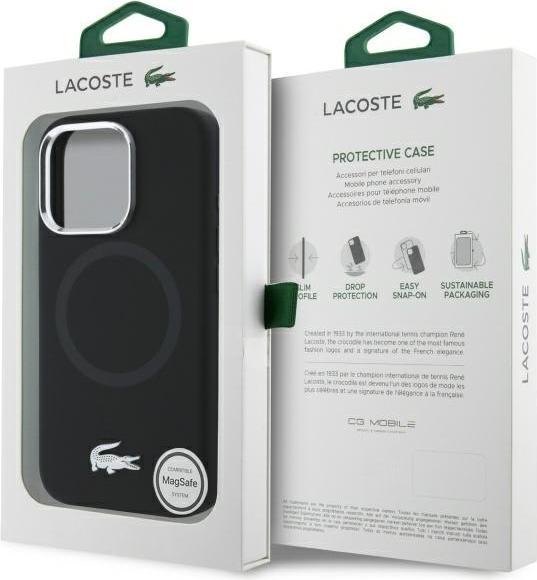Image du produit Lacoste LCHMP16XSMAK iPhone 16 Pro Max 6.9" czarny/black hardcase Silicone Croco Logo MagSafe (Apple iPhone 16 Pro Max)