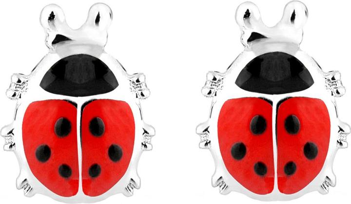 Actual product image Elli Earrings Children Ladybird Lucky Charm 925 Silver (Enamel, No gemstone, 925 sterling silver)