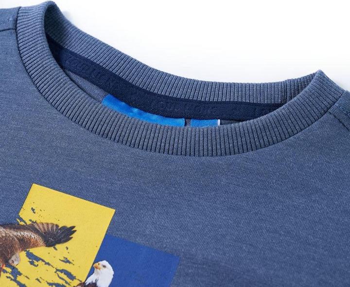 Immagine prodotto VidaXL Camicia da bambino a maniche lunghe blu melange 128,Materiale: 60 (128)