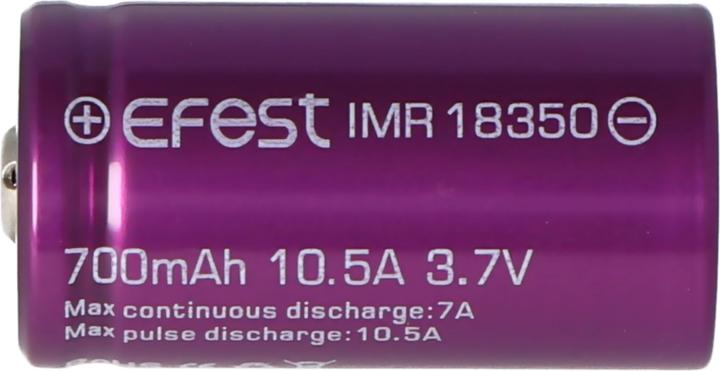 Produktbild Efest IMR18350 (Pluspol erhöht) (1 Stk., 18350, 700 mAh)