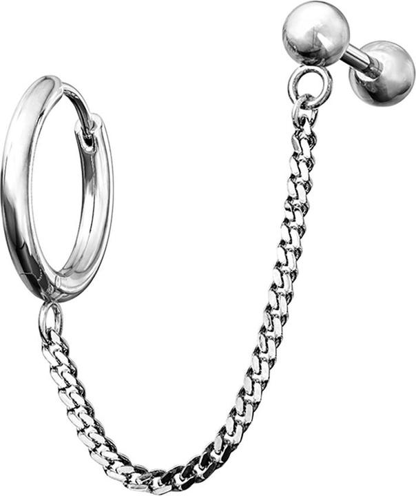 Immagine prodotto Star Piercing Orecchino con catena d'argento Micro Barbell con pallina (Acciaio inox 316L)
