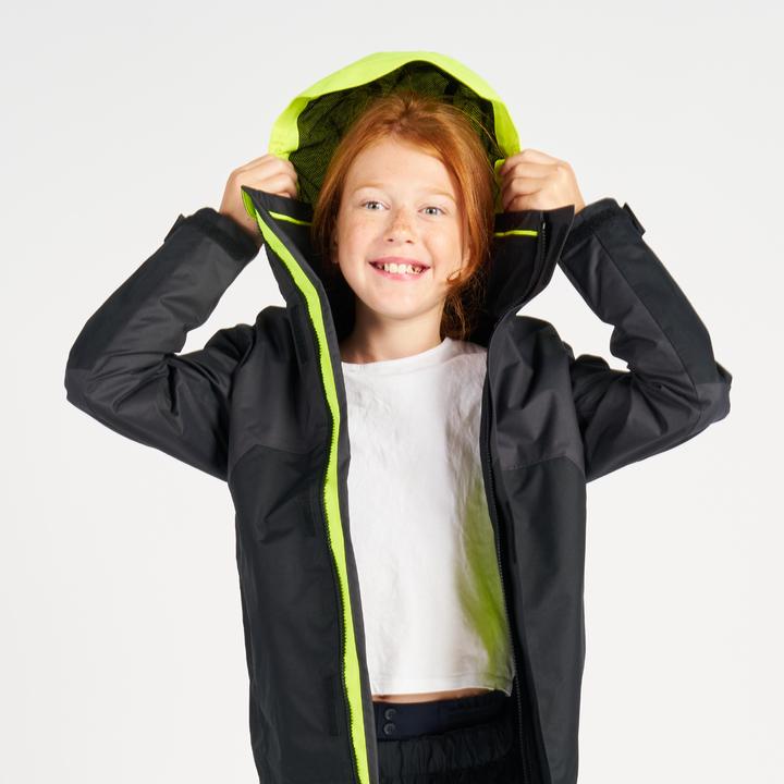 Image du produit Tribord Veste de pluie Veste de voile enfants imperméable au vent - Sailing 300 gris foncé (122)